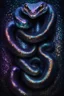 Placeholder: CA two headed snake digital portrait, dark fantasy, black iridescent scales, holographic, shiny, PoVC texture, wet look,