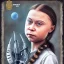 Placeholder: portrait of Greta Thunberg USA army