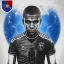 Placeholder: kyliian mbappe , fantastic drawing, robot body, special power, world cup in hand, france t-shirt