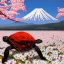 Placeholder: Turtle and Mount Fuji and cherry blossoms