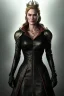 Placeholder: Cersei Lannister as evil queen in black leather coat, busty, cleavage, voluptuous, lena headay, angry, stern look. character design by cory loftis, fenghua zhong, ryohei hase, ismail inceoglu and ruan jia. unreal engine 5, artistic lighting, highly detailed, photorealistic, fantasy