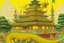 Placeholder: A palace with a yellow thunder dragon on top painted by Qiu Ying