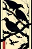 Placeholder:  a group of crows that are on top of each other, a poster by Nōami, ukiyo-e, anime aesthetic, minimalist.