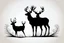 Placeholder: silhouette of a male deer and a female deer, black on white, vector