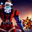 Placeholder: merry christmas, Transformers, Megatron dressed as Santa with Rudolph, cyberpunk, landscape, transformers, hi-tech robots, cinematic, highly detailed, close up, 4k, deep colors, gold, fire, red, purple, dark, ethereal, utopia, apocalypse,