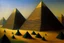 Placeholder: Pyramids with scarabs on them painted George Seurat