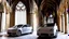 Placeholder: A Tesla's 'Model S Plaid' is parked, inside the Notre-Dame Cathedral, in Paris. CINEMATIC. WIDE ANGLE LENS. PHOTO REAL.