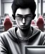 Placeholder:  Akira, a young hacker and rebel, sat at his computer, typing furiously as he tried to crack the security systems of the corrupt megacorporation he was targeting.