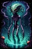 Placeholder: cosmic horror, nightmare, galaxy interwoven with dread, truth, alien underwater, fullbody, 8bits, pixel art,