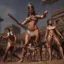 Placeholder: women gladiators fighting in arena, minimal attire, muscular, hard bodies, photo realistic, hyperdetailed, tan skin, full body view, mythical, intricate, elaborate, by boris vallejo, digital art, visual clarity, 8k --v 4