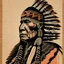 Placeholder: A woodblock portrait of a native american