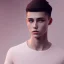 Placeholder: beautiful smooth realistic, effeminate male boy, , full body, 15 y/o, run on dark cosmos background, extremely sharp detail, finely tuned detail, ultra high definition, 8k, unreal engine 5, ultra sharp focus, smile teeth, happy