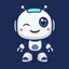 Placeholder: AI LOGO Robot simple, winking face happy