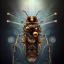 Placeholder: steampunk transparent cybernetic biomechanical robotic bug of death, symmetrical, front facing, very coherent symmetrical artwork, unreal engine realistic render, 8 k, micro detail, gold and steel intricate, elegant, highly detailed, digital painting, artstation, smooth, sharp focus, illustration, artgerm, tomasz alen kopera, wlop, unreal engine 5, octane render