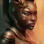 Placeholder: sango fantasy, fantasy magic, intricate, sharp focus, illustration, highly detailed, digital painting, concept art, matte, masterpiece snake head sexy lady body black African beauty tiger wearing African wrobe