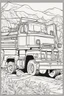 Placeholder: coloring page for kids, DUMP TURCK, thick outline, low details, no shading, no color