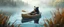 Placeholder: airbrush 3d rendering, bear in life boat in lake, business logo