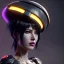 Placeholder: Ghost in the shell style, pretty cyber woman, futuristic, rounded face, blood, black, gold, brown, samurai dress, decorative color feathers, simetric, circuits, neon style, a lot of led lights, fog, rain, vibrant color, highly detailed, art stations, concept art, smooth, unreal engine 5, god rays, ray tracing, RTX, lumen lighting, ultra detail, volumetric lighting, 3d, finely drawn, high definition, high resolution.