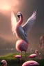 Placeholder: jesus as a flamingo, volumetric fog, 4k, trending art, depth of field, radiosity