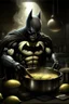 Placeholder: batman cooking eggs (realistic image)