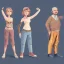 Placeholder: 2d 4k realistic animation character concepts standing