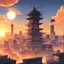 Placeholder: morning sunrise ninja city