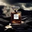 Placeholder: social media ad post for Chanel brand royal perfume .steam in the background. dramatic on rock c,8k high cualitcy