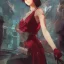 Placeholder: Insane pretty young woman short red dressed. by wlop, ilya kuvshinov, krenz cushart, greg rutkowski, pixiv, sarah j. maas book cover style magician at the end of a corridor, smooth, sharp focus, d & d style, artstation, 4 k, hdr