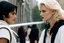 Placeholder: two angels face to face: a dark pale brunette with a scythe in front of a blonde man with a mace (photo from a movie by Quentin Tarantino) Dahlia faces Azrael, she is a spectre: she has the apparence of a young very white woman with dark short hair, a hoodie and a scythe, she lives in the city of Manhattan. She collects souls for Saint Peter and then joins her sister Famine to help them. She stands on the side of the street. Today she confronts Azrael, the terrible angel