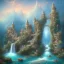 Placeholder: butterflies, turquoise river, waterfalls, fairy castle