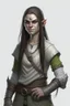 Placeholder: teen woman half orc with gray clothing