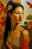 Placeholder: painting of a beautiful woman, art inspired by Artur Tarnowski, Seungmin Kim, Vlad Minguillo, Paul Gauguin and Andrew Wyeth