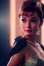 Placeholder: Audrey Hepburn as Princess Peach, closed eyes, rtx, reflection, 8k, glow, winning photography, caustics