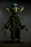 Placeholder: Artist Jean-Baptiste Monge style. A old biomorph male humanoid with Ant face. Bright eyes. A green and blue striped outfit. Modifiers: Tim Burton Craig Rutkowski