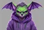 Placeholder: furry anthro bat character, with purple wings, purple eyes and ears, and dark grey fur and neon green neck fur, 2 black freckles below his left eye wearing track pants and hoddie. done in a line art sketch style.