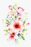 Placeholder: Beautiful spring flowers bouquet, watercolor style, pastel colors, delicate and bright, greeting card illustration