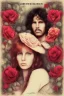 Placeholder: Jim Morrison and Pamela Courson ,music, ignoreNSFW, watermark, bohemian style , blurry,beautiful,elegant,roses, fantasy by ann dittman