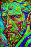 Placeholder: Van gough inspirated anime close up portrait, impasto style