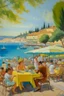 Placeholder: cote d'azur tarras with people eating painting neoclassism