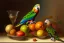 Placeholder: nature morte parrot surrealism