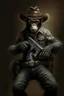 Placeholder: dark monkey cowboy with 2 pistols