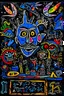 Placeholder: expressionism, Pixar style, in abstract art Basquiat, Picasso, Miro, Kandinsky, Klee, Birell, Fairey, Ardon, Buffet and Picasso style, HD --s 750 --v 5.1 --style raw, Acrylic colors black background