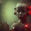 Placeholder: a little girl as a cyborg and a lot of red liquid, steam punk, scary, horror, realistic, made in octane, cinematic, ultra-realistic, extremely detailed octane rendering, 8K, VRAY Super Real ar 2:3, dof photorealistic futuristic 50mm lens hard lighting dark gray tintype photograph, realistic lighting, sephia colors