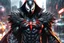 Placeholder: Spawn in 8k cgi game drawing style, venom them, close picture, rain, neon, intricate details, highly detailed, high details, detailed portrait, masterpiece,ultra detailed, ultra quality