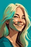 Placeholder: (Highly detailed full face portrait of stunningly beautiful woman, long blonde hair, Atey Ghailan, by Loish, by Bryan Lee O'Malley, by Cliff Chiang) AND (smiling, happy expression)