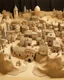 Placeholder: A tan town made out of stones designed in cave paintings painted by Bosch