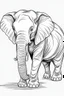 Placeholder: Outline art, elephant, cartoon style, low detail, --ar 9:11