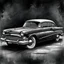 Placeholder: An old classic car 1900 a full side view , Hyper Realistic Aerial Grungy Dark-Grey Brush strokes on a dark rustic background with charcoals