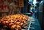 Placeholder: In a tight alleyway of Toyko, a close up of a line up of hot steaming teriyaki meat kabobs on a grill, intricate detail, delicious, tempting, Global Street Foods, Cinematic film still, shot on v-raptor XL, vignette, color graded, post-processed, cinematic lighting, 35mm film, live-action, best quality, atmospheric, a masterpiece, epic, stunning, dramatic, Japanese aesthetic, Japanese letters