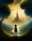 Placeholder: The cover shows the boy Carlos basking alone in the middle of the wild nature, enjoying the fog and noxious trees. Carlos squeezed a stunning gold necklace, capturing the dancer's attention with its brilliance, and at the verge of an enchanting portal, preparing for the mysterious world that awaits her. In the distance, the City of Legends and its main towers can be seen in the sky, signaling the end of the plane and the beginning of new adventures.